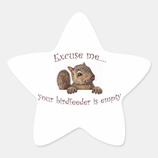 Excuseer me...je geboorte is leeg ster sticker (Voorkant)