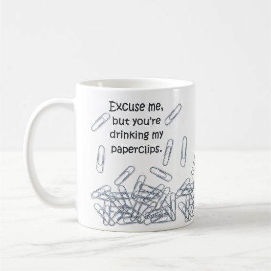 "Excuseer me, maar u drink mijn papieren" Mok (Links)