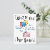 Excuseer me terwijl ik de wereld rond reis briefkaart (Staand voorkant)
