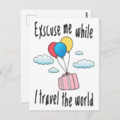 Excuseer me terwijl ik de wereld rond reis briefkaart (Voorkant / Achterkant)
