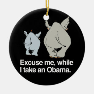 Excuseer me terwijl ik een Obama neem -.png Keramisch Ornament
