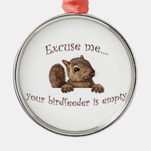 Excuseer me… uw birdfeeder is leeg metalen ornament