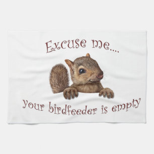 Excuseer me… uw birdfeeder is leeg theedoek