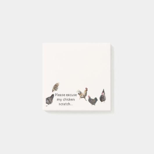Excuseer mijn Chicken Scratch Post-it Notes (Voorkant)