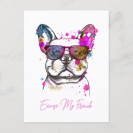 Excuseer mijn Franse Funny French Bulldog Briefkaart