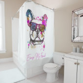 Excuseer mijn Franse Funny French Bulldog Douchegordijn (In situ)