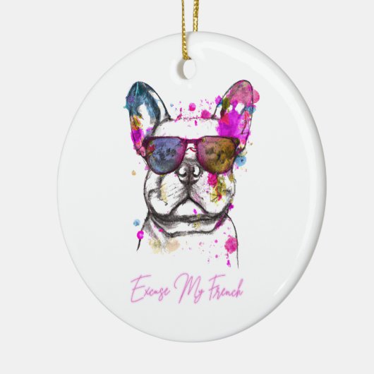 Excuseer mijn Franse Funny French Bulldog Keramisch Ornament (Links)