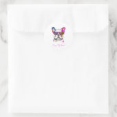Excuseer mijn Franse Funny French Bulldog Ronde Sticker (Tas)