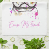 Excuseer mijn Franse Funny French Bulldog Theedoek (Gevouwen)