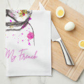 Excuseer mijn Franse Funny French Bulldog Theedoek (Quarter Fold)