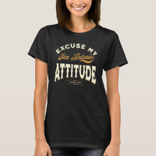 Excuseer mijn San Antonio Attitude Dank u Mannen V T-shirt