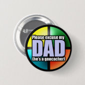 Excuseer mijn vaders knop ronde button 5,7 cm (Voorkant /achterkant)