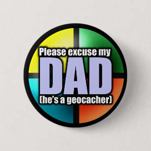 Excuseer mijn vaders knop ronde button 5,7 cm