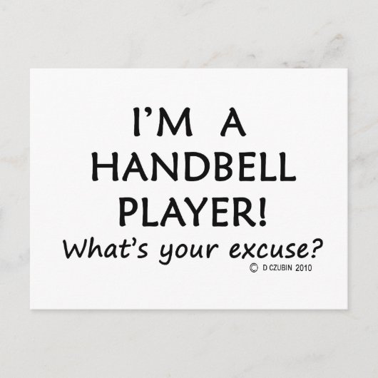Excuseer voor de speler Handbell Briefkaart (Voorkant)