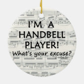 Excuseer voor de speler Handbell Keramisch Ornament (Achterkant)