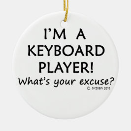 Excuseer voor toetsenbordspeler keramisch ornament