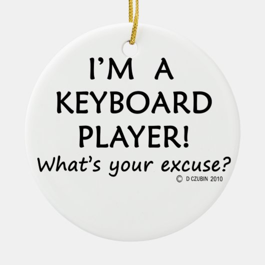 Excuseer voor toetsenbordspeler keramisch ornament (Voorkant)