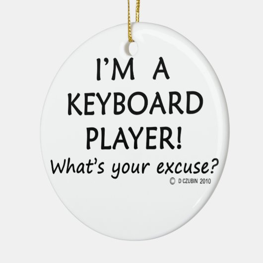 Excuseer voor toetsenbordspeler keramisch ornament (Links)