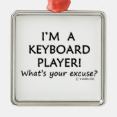 Excuseer voor toetsenbordspeler metalen ornament (Voorkant)