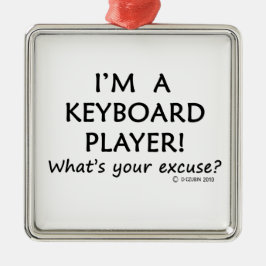 Excuseer voor toetsenbordspeler metalen ornament