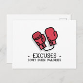 EXCUSES BRENGEN GEEN CALORIEËN BRIEFKAART (Voorkant / Achterkant)