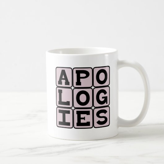 Excuses, het spijt me koffiemok (Rechts)