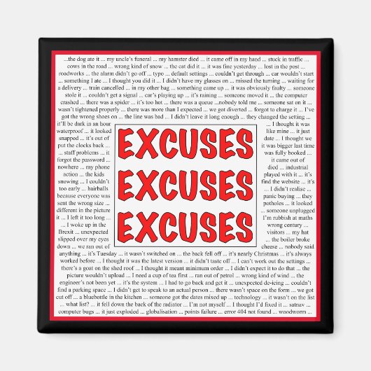 Excuses Magneet (Voorkant)