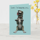 Excuses / Schattigee hond Kaart (Gele Bloem)