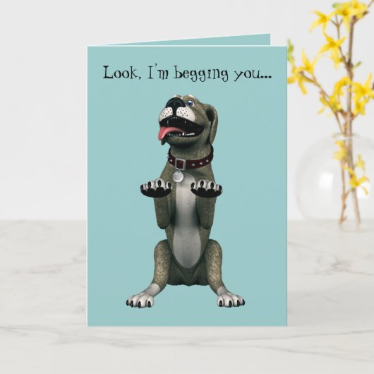 Excuses / Schattigee hond Kaart (Gele Bloem)