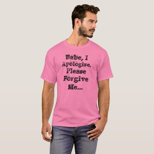 Excuses T-shirt (roze) (Voorkant volledig)