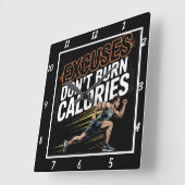 Excuses Verbrand geen calorieën Runner Vierkante Klok (Hoek)