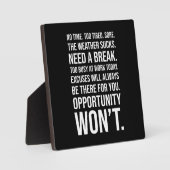 Excuses versus opportuniteit - Gym, Hustle, Succes Fotoplaat (Voorkant)