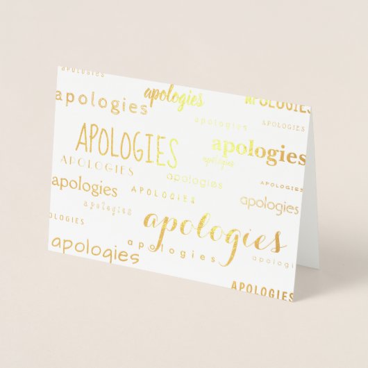 Excuses voor de gouden folie kaarten (Voorkant)