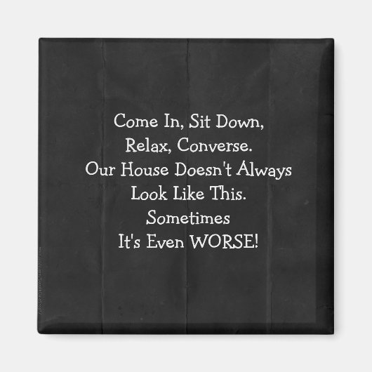 Excuses voor Messy House Retro Black Magnet (Voorkant)