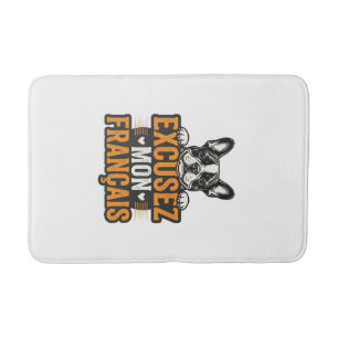Excusez Mon Franais Franse Bulldog Vintage Badmat