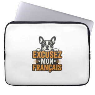 Excusez Mon Franais Franse Bulldog Vintage Laptop Sleeve