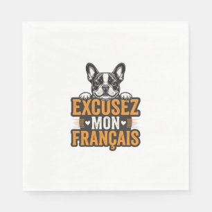 Excusez Mon Franais Franse Bulldog Vintage Servet