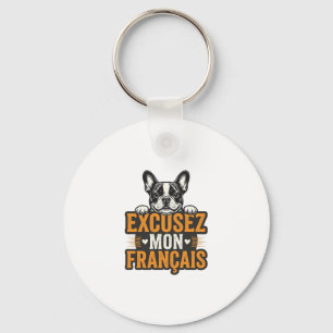 Excusez Mon Franais Franse Bulldog Vintage Sleutelhanger