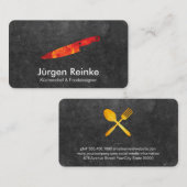 Executief Chef Leisteen Vuurmes Zakelijke Kaart Visitekaartje (Voorkant / Achterkant)
