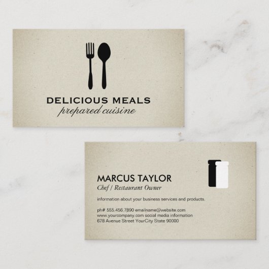 Executief Chef Restaurant Eigenaar Visitekaartje (Voorkant / Achterkant)