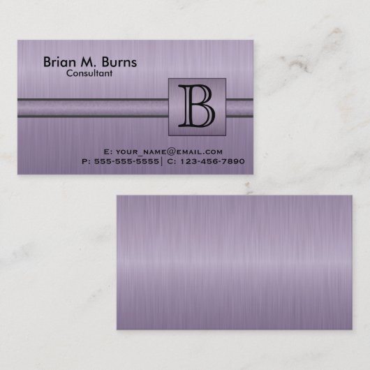 Executive Amethyst Monogram Visitekaartje (Voorkant / Achterkant)