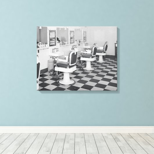 Executive Barber Shop, 1935.  foto Canvas Afdruk (Insitu (Houten vloer))