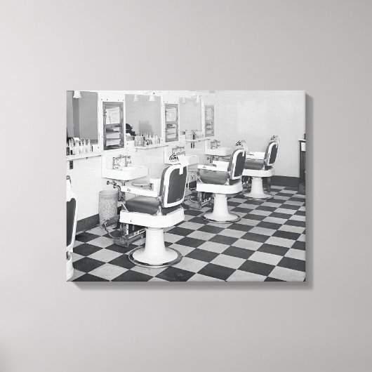 Executive Barber Shop, 1935. Oude foto Canvas Afdruk (Voorkant)