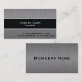 Executive Black Brush Steel Visitekaartje (Voorkant / Achterkant)