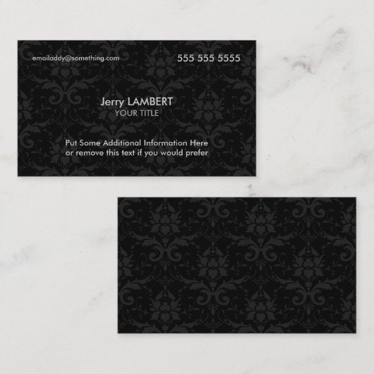 Executive Black Damask Visitekaartje (Voorkant / Achterkant)