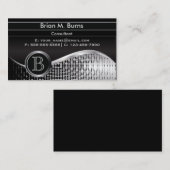 Executive Black en Silver | Monogram Visitekaartje (Voorkant / Achterkant)