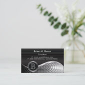 Executive Black en Silver | Monogram Visitekaartje (Staand voorkant)