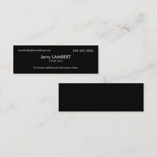 Executive Black Mini Visitekaartje (Voorkant / Achterkant)