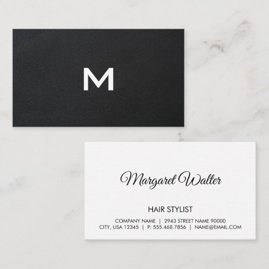 Executive Black | Monogram Visitekaartje (Voorkant / Achterkant)