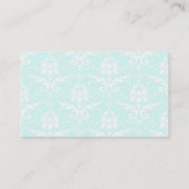 Executive Blue en White Damask Visitekaartje (Achterkant)